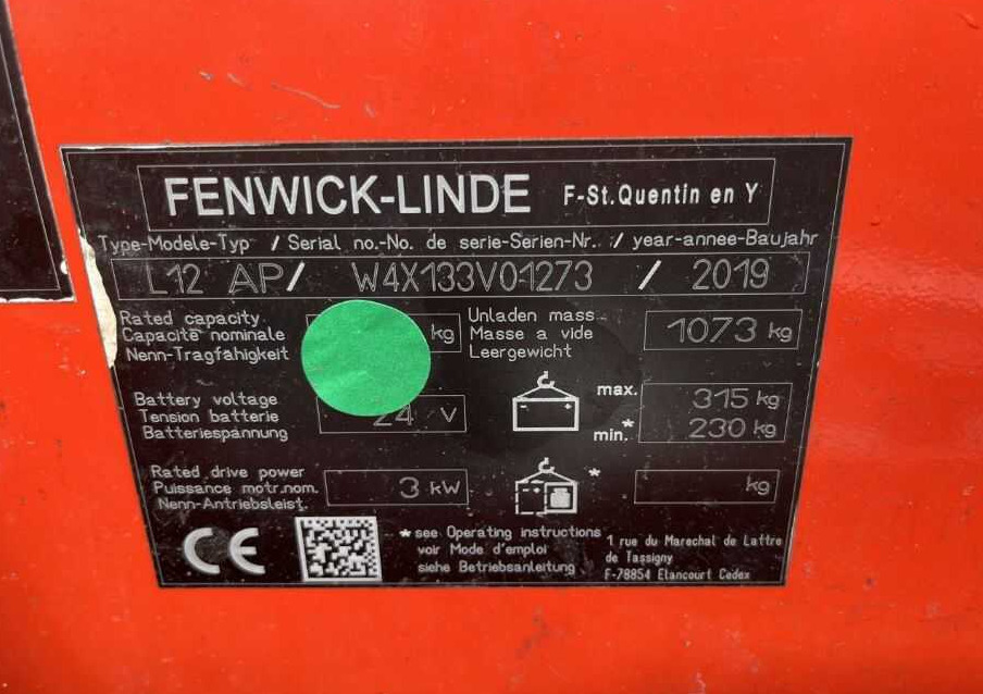 Linde L12AP - Apilador: foto 4 Linde L12AP - Apilador: foto 4