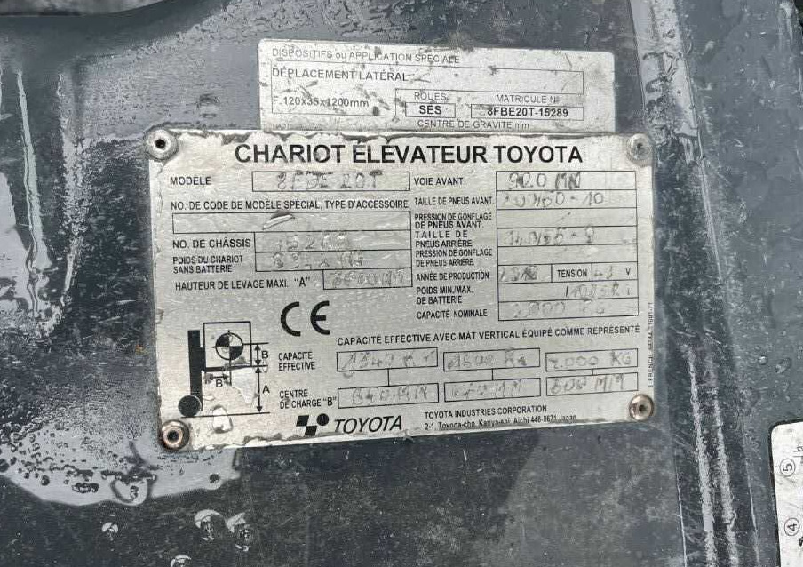 Toyota 8FBE20T - Carretilla elevadora eléctrica: foto 4 Toyota 8FBE20T - Carretilla elevadora eléctrica: foto 4