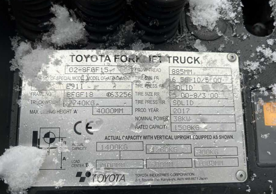 Toyota 8FGF15 - Carretilla elevadora de gas: foto 4 Toyota 8FGF15 - Carretilla elevadora de gas: foto 4