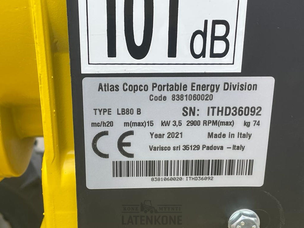 Bomba de agua Atlas Copco LB 80B vesipumppu: foto 15
