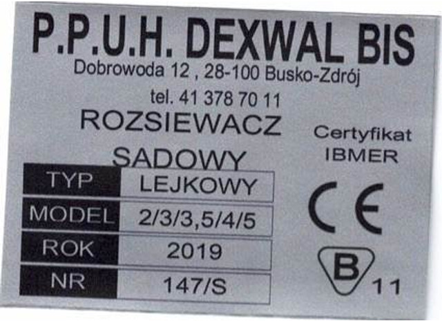Dexwal rozsiewacz nawozów 300 l - Esparcidor de fertilizantes: foto 4 Dexwal rozsiewacz nawozów 300 l - Esparcidor de fertilizantes: foto 4