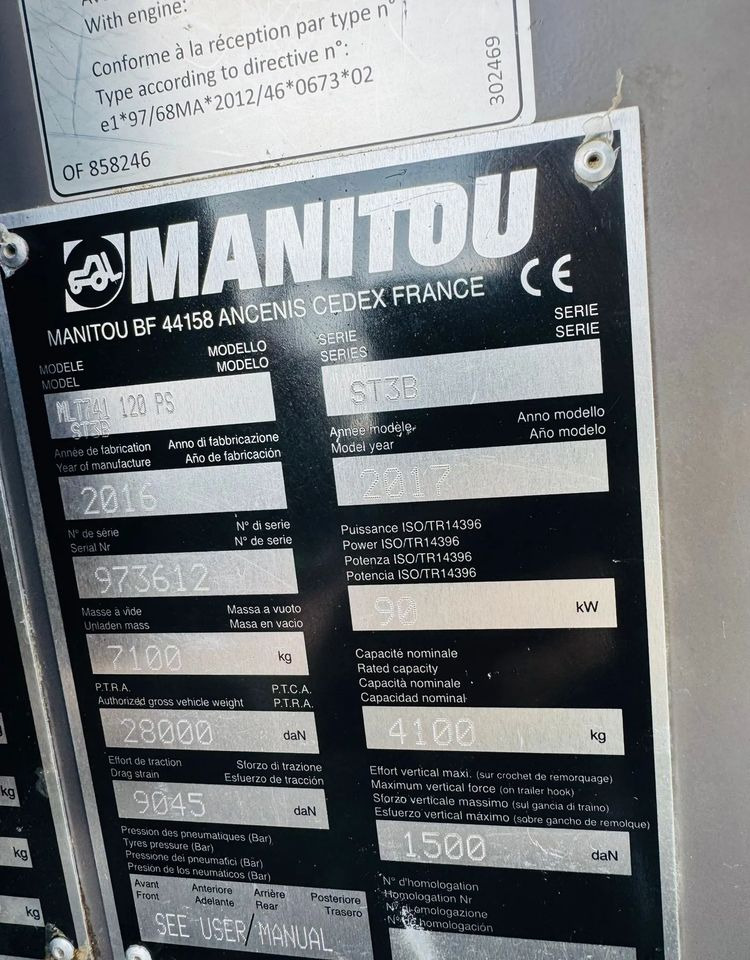 Manipulador telescópico Manitou MLT 741 120 PS: foto 13