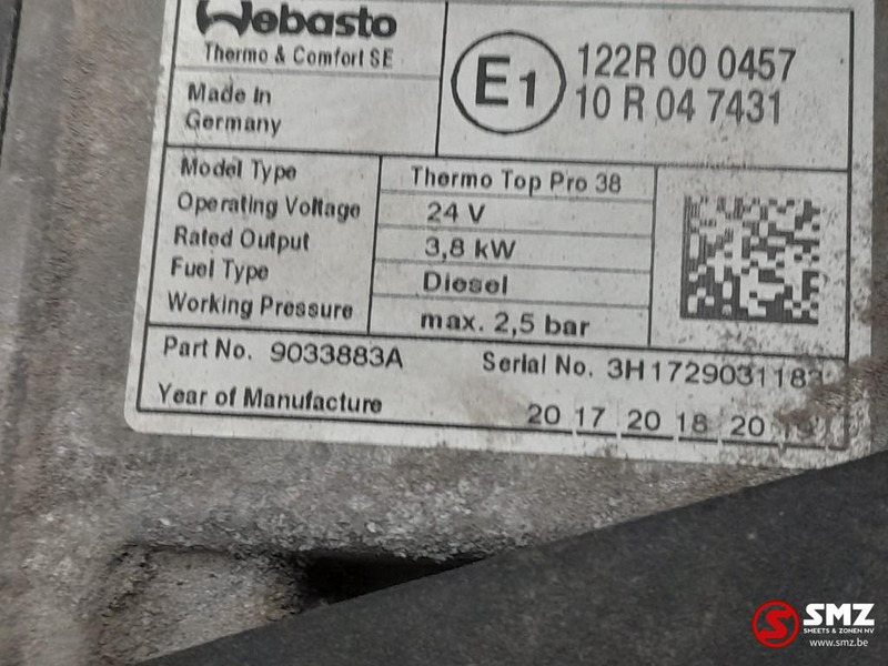 DAF Occ standverwarming Thermo Top Pro 38 DAF - Calefacción/ Ventilación para Camión: foto 5 DAF Occ standverwarming Thermo Top Pro 38 DAF - Calefacción/ Ventilación para Camión: foto 5