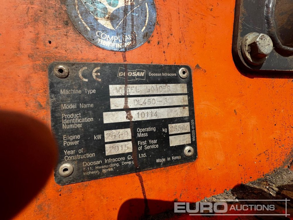 2015 Doosan DL450-3 - Cargadora de ruedas: foto 5 2015 Doosan DL450-3 - Cargadora de ruedas: foto 5