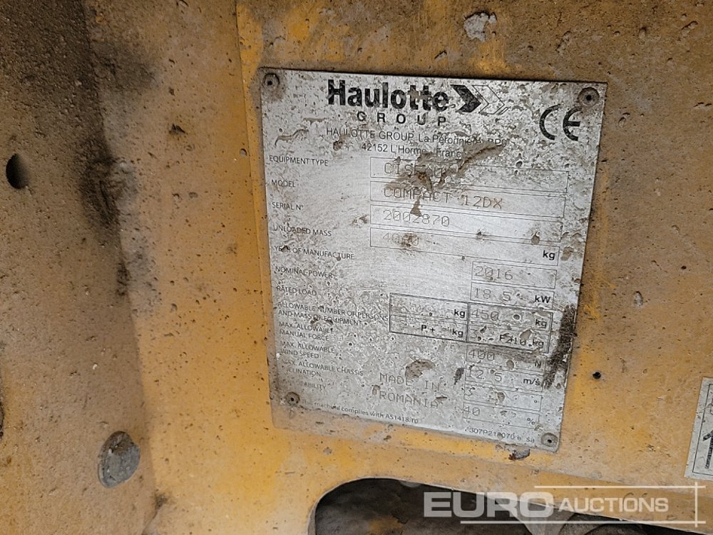 Plataforma elevadora 2016 Haulotte COMPACT12DX: foto 38