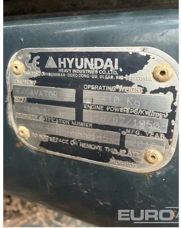Excavadora de cadenas 2016 Hyundai HX140L: foto 19
