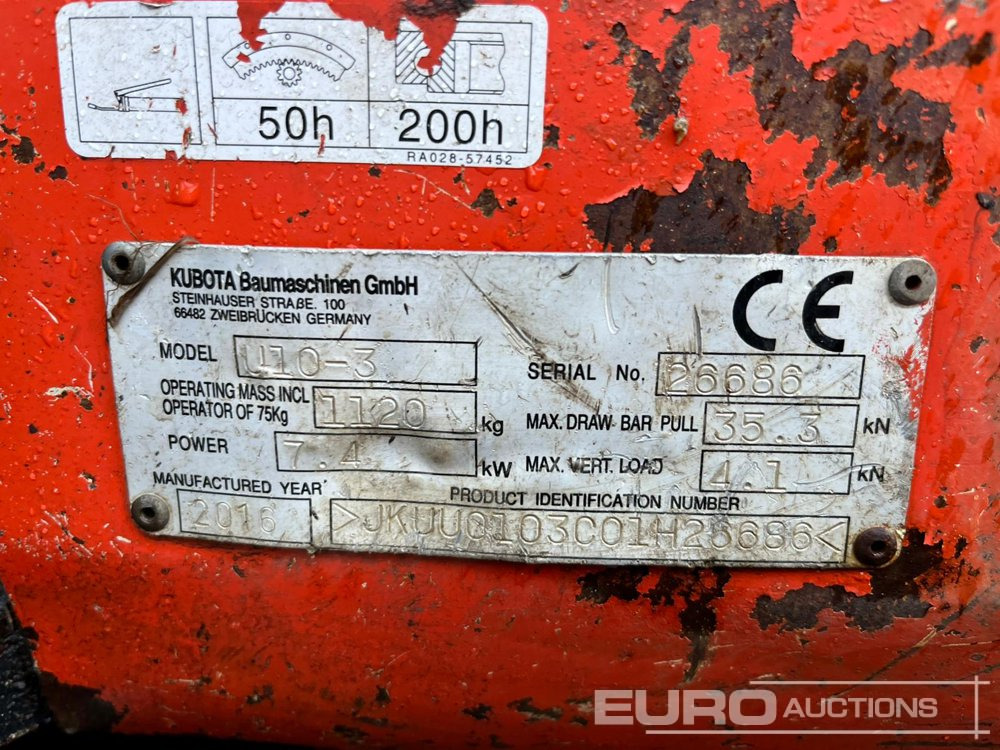 2016 Kubota U10-3 - Miniexcavadora: foto 3 2016 Kubota U10-3 - Miniexcavadora: foto 3