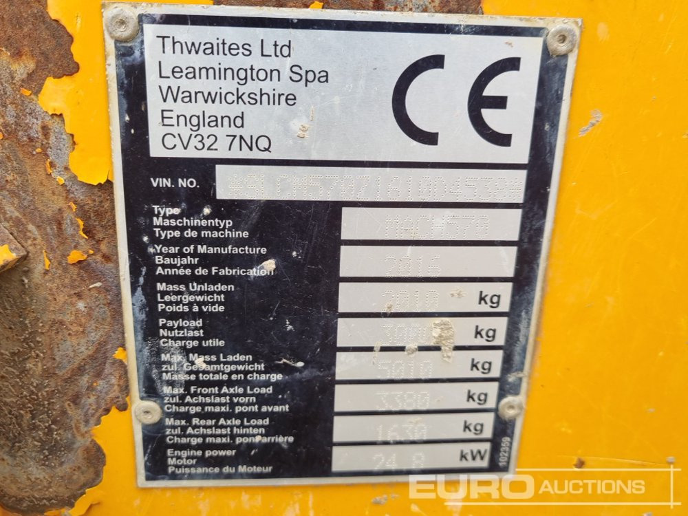 Minidumper 2016 Thwaites 3 Ton: foto 32