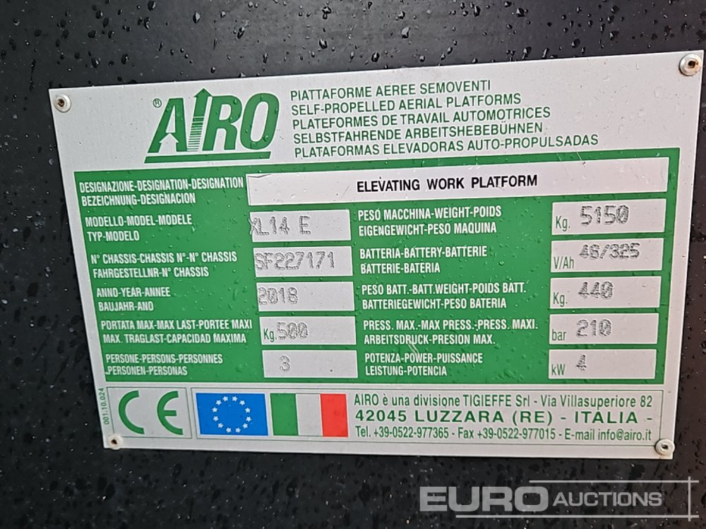 Plataforma elevadora 2018 Airo XL14E: foto 27