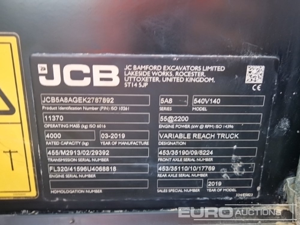 Manipulador telescópico 2019 JCB 540-140 Hi Viz: foto 38