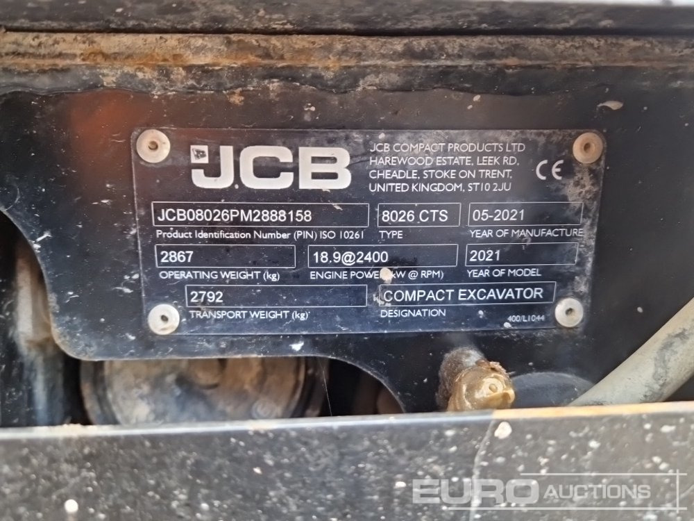 Miniexcavadora 2021 JCB 8026CTS: foto 47