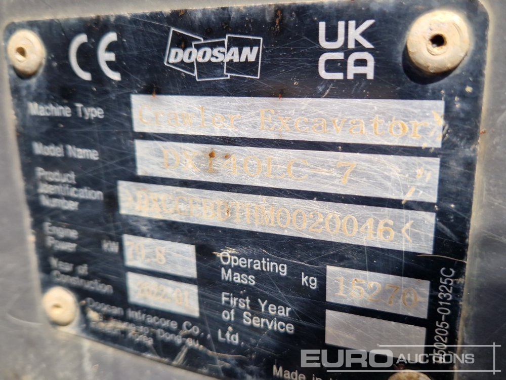 Excavadora de cadenas 2022 Doosan DX140LC-7: foto 45