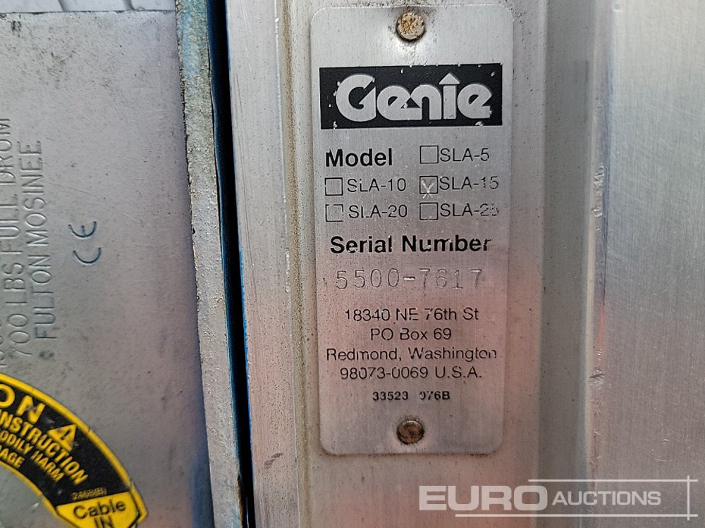 Equipo de manutención Genie SLA-15: foto 18