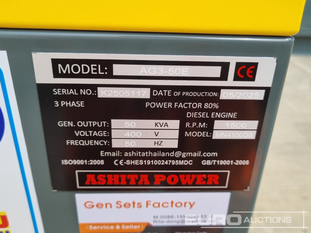 Generador industriale Unused 2025 Ashita Power AG3-50E: foto 25