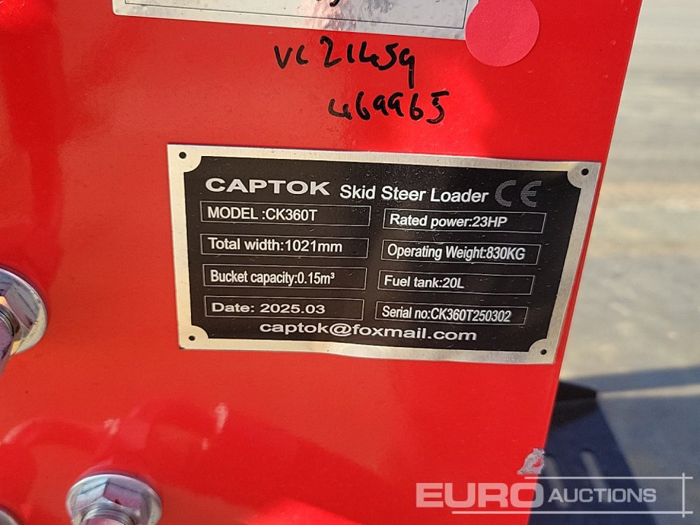 Minicargadora Unused 2025 Captok CK360T: foto 38