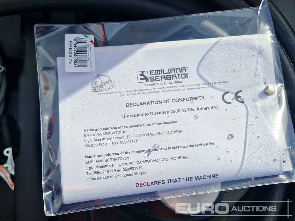 Tanque de almacenamiento Unused Emiliana Serbatoi 330 Litre Carry Bowser: foto 10