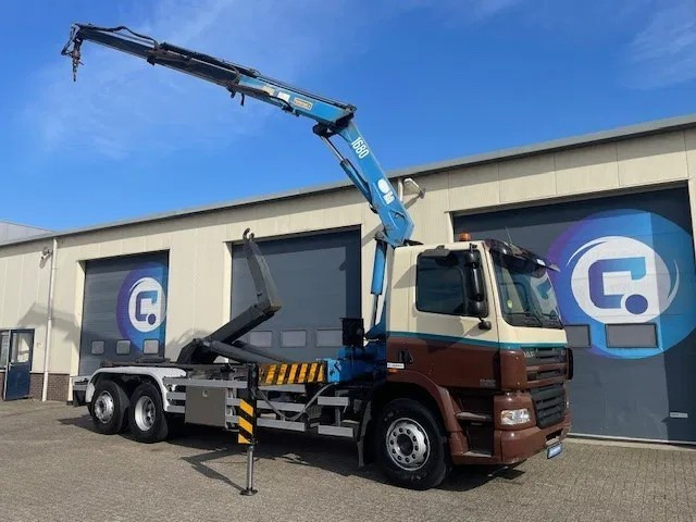 DAF CF 85.340 6X2 Euro 3 - Haakarm containersystem - Hooklift - Abrollkipper - Year 2004 - HMF 1680-K2 Crane - Grua - Ladekran - Autolaadkraan - Camión multibasculante, Camión grúa: foto 1 DAF CF 85.340 6X2 Euro 3 - Haakarm containersystem - Hooklift - Abrollkipper - Year 2004 - HMF 1680-K2 Crane - Grua - Ladekran - Autolaadkraan - Camión multibasculante, Camión grúa: foto 1