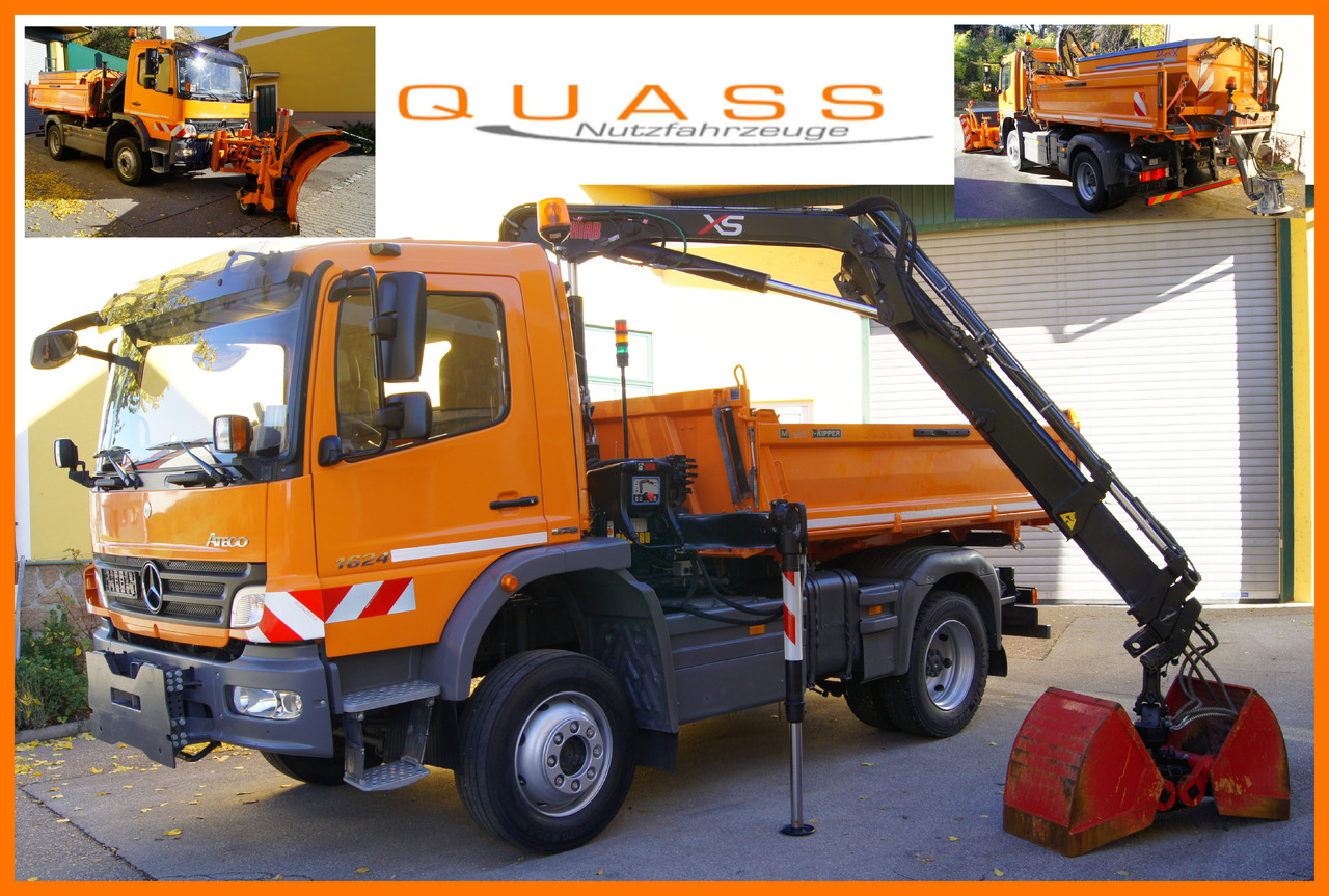 MERCEDES-BENZ ATEGO 1624 4x4/TÜV/Euro 5/HIAB/MEILLER/Winterdienst/Streuer/Schneepflug - Camión grúa: foto 1 MERCEDES-BENZ ATEGO 1624 4x4/TÜV/Euro 5/HIAB/MEILLER/Winterdienst/Streuer/Schneepflug - Camión grúa: foto 1