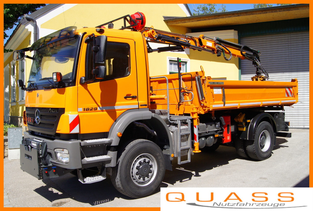 MERCEDES-BENZ AXOR 1829 4x4/EURO 5/ATLAS 65.2/MEILLER/Winterdienst - Camión grúa: foto 1 MERCEDES-BENZ AXOR 1829 4x4/EURO 5/ATLAS 65.2/MEILLER/Winterdienst - Camión grúa: foto 1