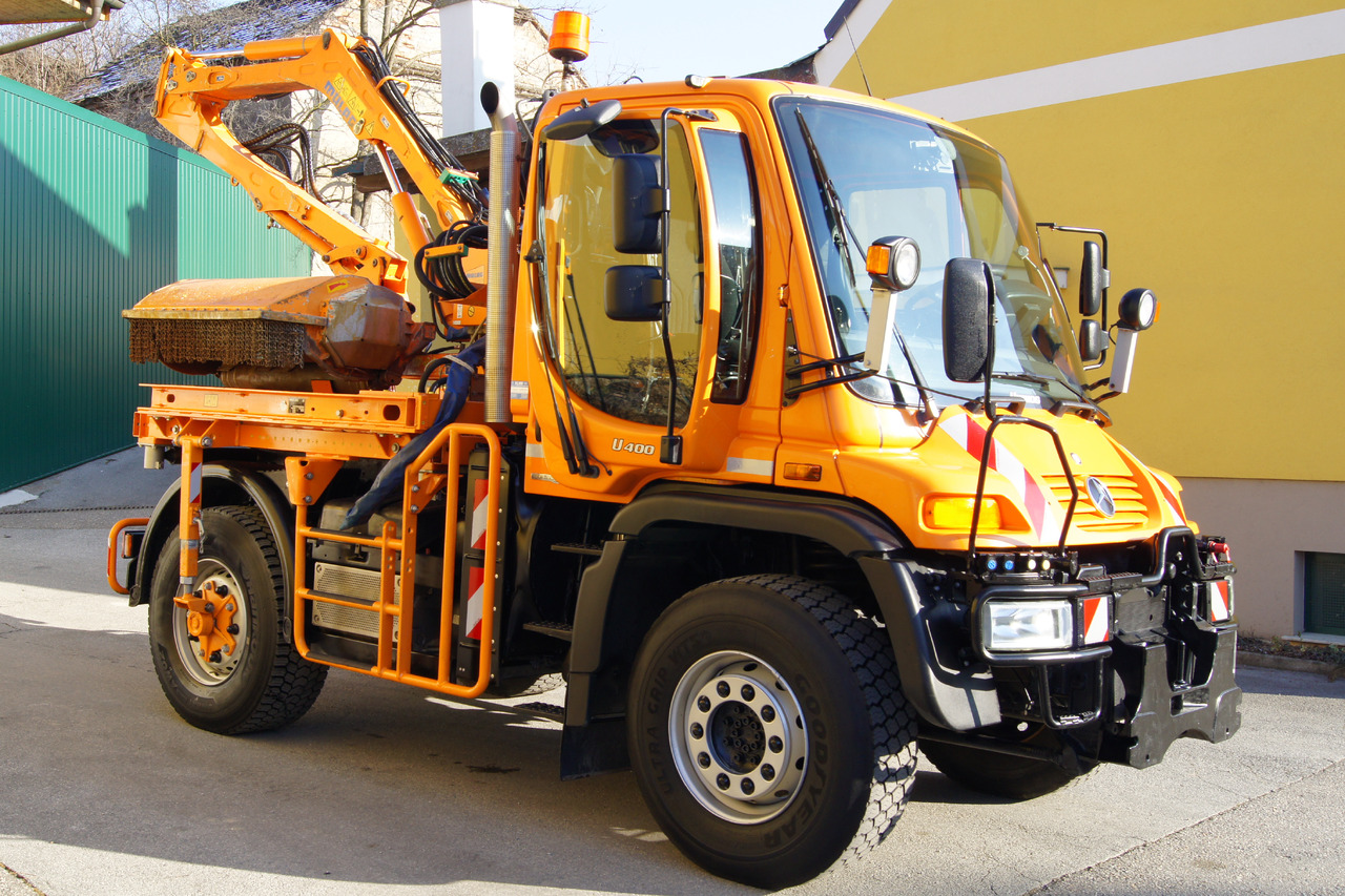 Vehículo municipal MERCEDES-BENZ Unimog U 400/Hydrostat/Mähtür +MULAG MHU 800: foto 7