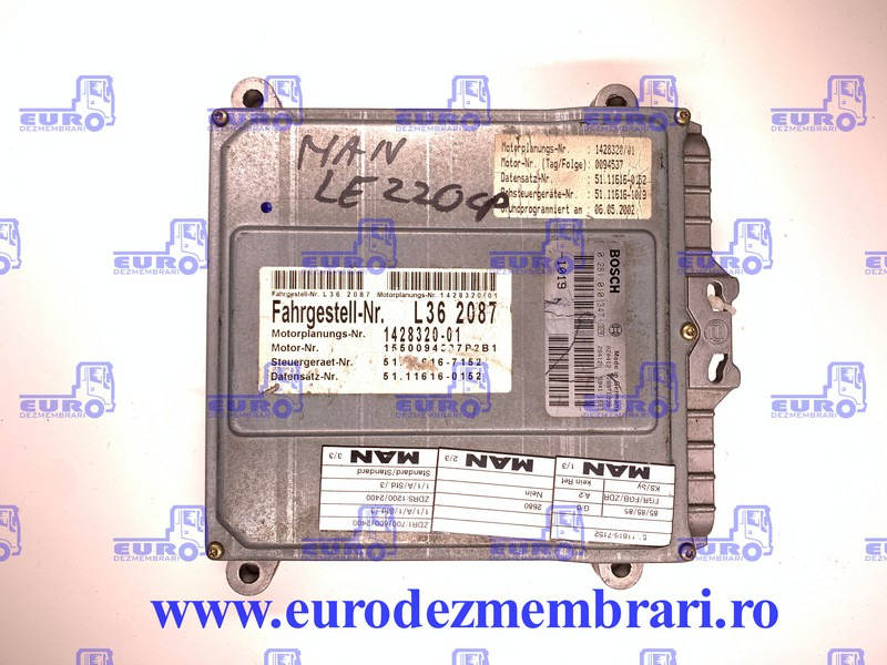 CALCULATOR MOTOR MAN LE 220CP 0281010347 - Unidad de control para Camión: foto 1 CALCULATOR MOTOR MAN LE 220CP 0281010347 - Unidad de control para Camión: foto 1