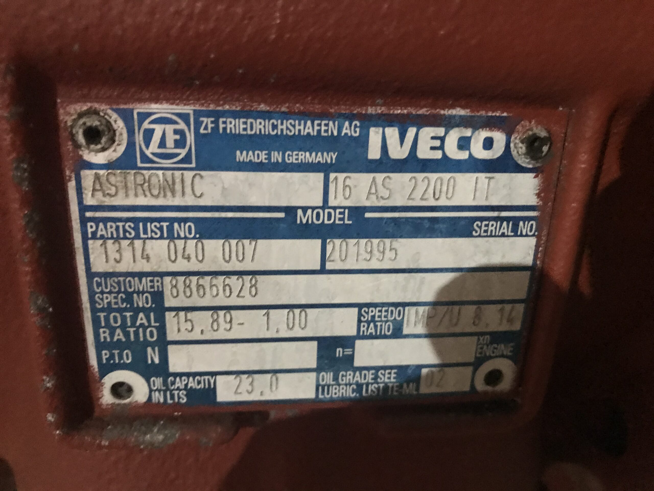CUTIE DE VITEZE ZF 16 AS 2200 IT R=15,89-1,00 - Caja de cambios para Camión: foto 3 CUTIE DE VITEZE ZF 16 AS 2200 IT R=15,89-1,00 - Caja de cambios para Camión: foto 3