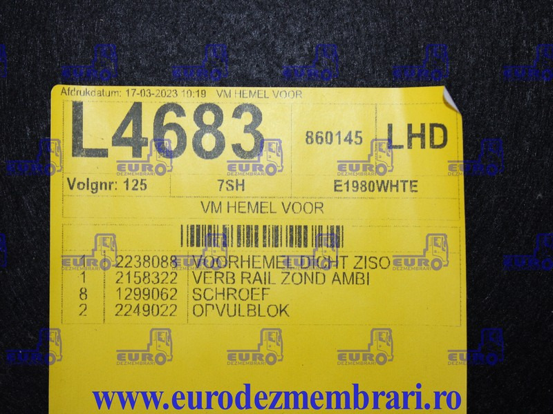 ELEMENT INTERIOR CABINA DAF XF XG 2238088, 2158322 - Cabina e interior para Camión: foto 4 ELEMENT INTERIOR CABINA DAF XF XG 2238088, 2158322 - Cabina e interior para Camión: foto 4