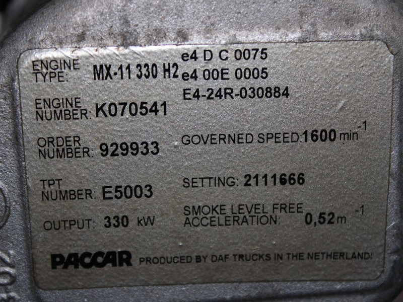 MOTOR DAF MX-11 330 H2 450CP EURO 6 2111666 - Motor para Camión: foto 5 MOTOR DAF MX-11 330 H2 450CP EURO 6 2111666 - Motor para Camión: foto 5