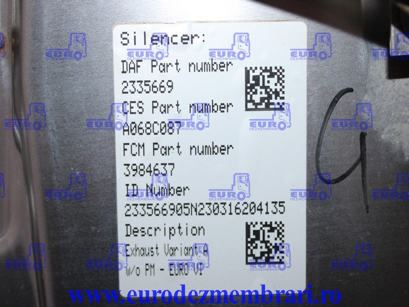 TOBA ESAPAMENT CATALIZATOR DAF XF XG EURO 6 2335669, 2327462, 2398002 - Convertidor catalítico para Camión: foto 5 TOBA ESAPAMENT CATALIZATOR DAF XF XG EURO 6 2335669, 2327462, 2398002 - Convertidor catalítico para Camión: foto 5