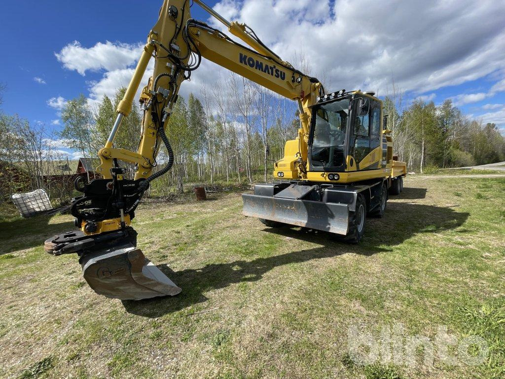 Komatsu PW 148 med vagn - Excavadora de ruedas: foto 1 Komatsu PW 148 med vagn - Excavadora de ruedas: foto 1