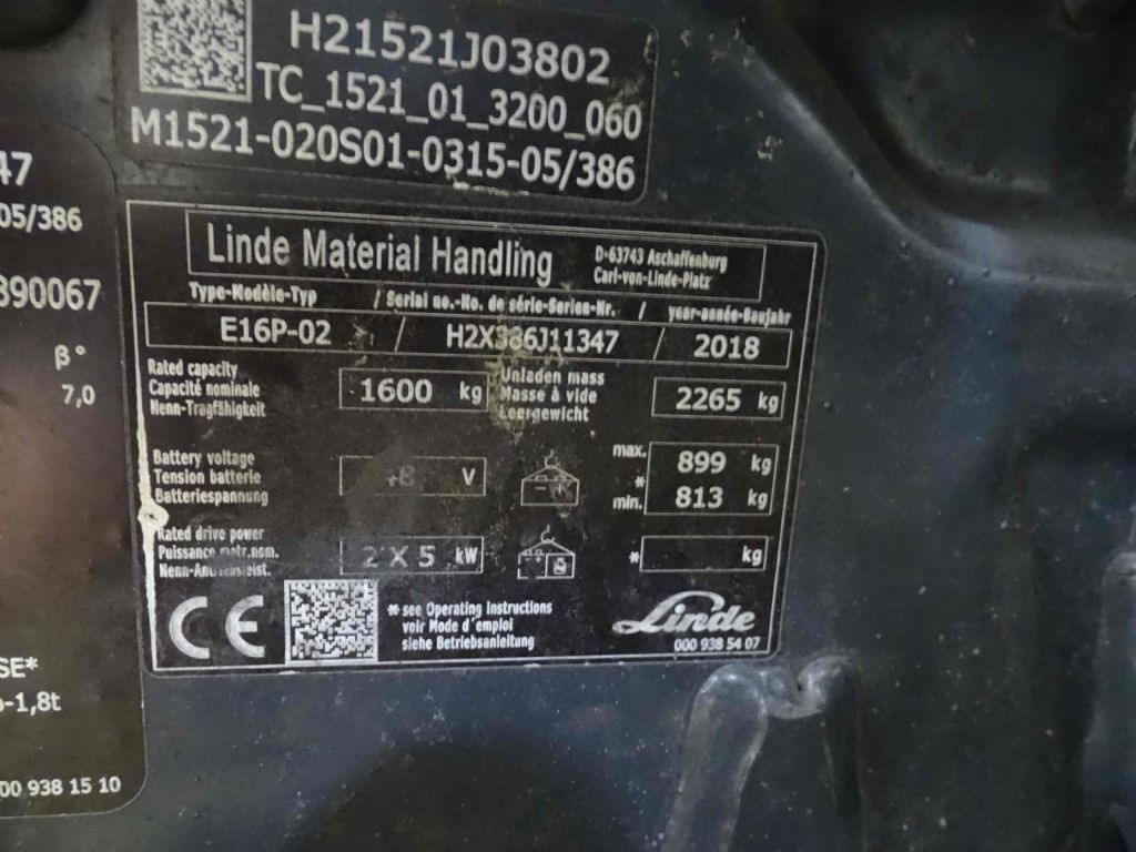 Carretilla elevadora eléctrica Linde E16P-02: foto 9