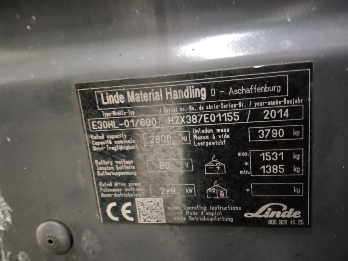 Linde E30HL-01/600 - Carretilla elevadora eléctrica: foto 5 Linde E30HL-01/600 - Carretilla elevadora eléctrica: foto 5