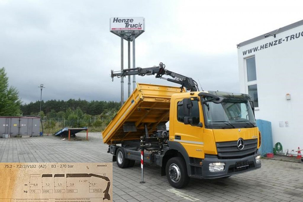 Mercedes-Benz Atego 1224 K 2-Achs Kipper Kran 2x Hdr Ausschub - Camión volquete, Camión grúa: foto 1 Mercedes-Benz Atego 1224 K 2-Achs Kipper Kran 2x Hdr Ausschub - Camión volquete, Camión grúa: foto 1