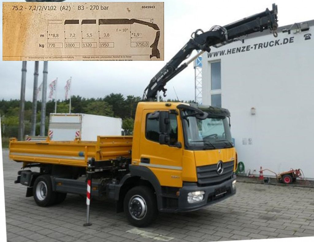 Mercedes-Benz Atego 1224 K 2-Achs Kipper Kran 2x Hdr Ausschub - Camión volquete, Camión grúa: foto 2 Mercedes-Benz Atego 1224 K 2-Achs Kipper Kran 2x Hdr Ausschub - Camión volquete, Camión grúa: foto 2