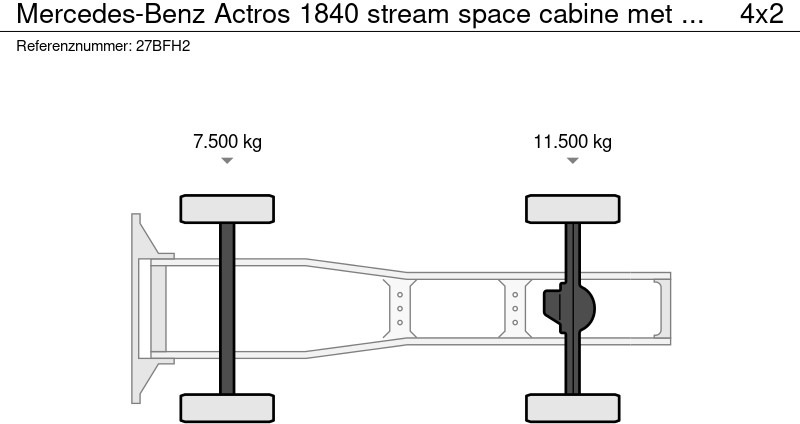Cabeza tractora Mercedes-Benz Actros 1840 stream space cabine met spoilers zonneklep, apk gekeurd: foto 9