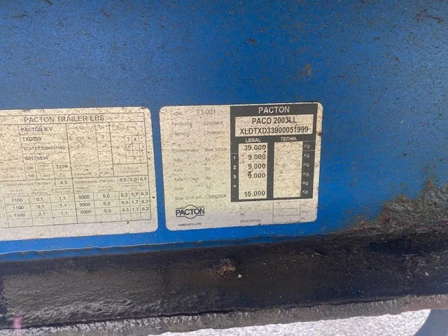 Pacton schuifzeil, 3 asser, SAF , luchtvering, trommelremmen - Semirremolque lona: foto 4 Pacton schuifzeil, 3 asser, SAF , luchtvering, trommelremmen - Semirremolque lona: foto 4